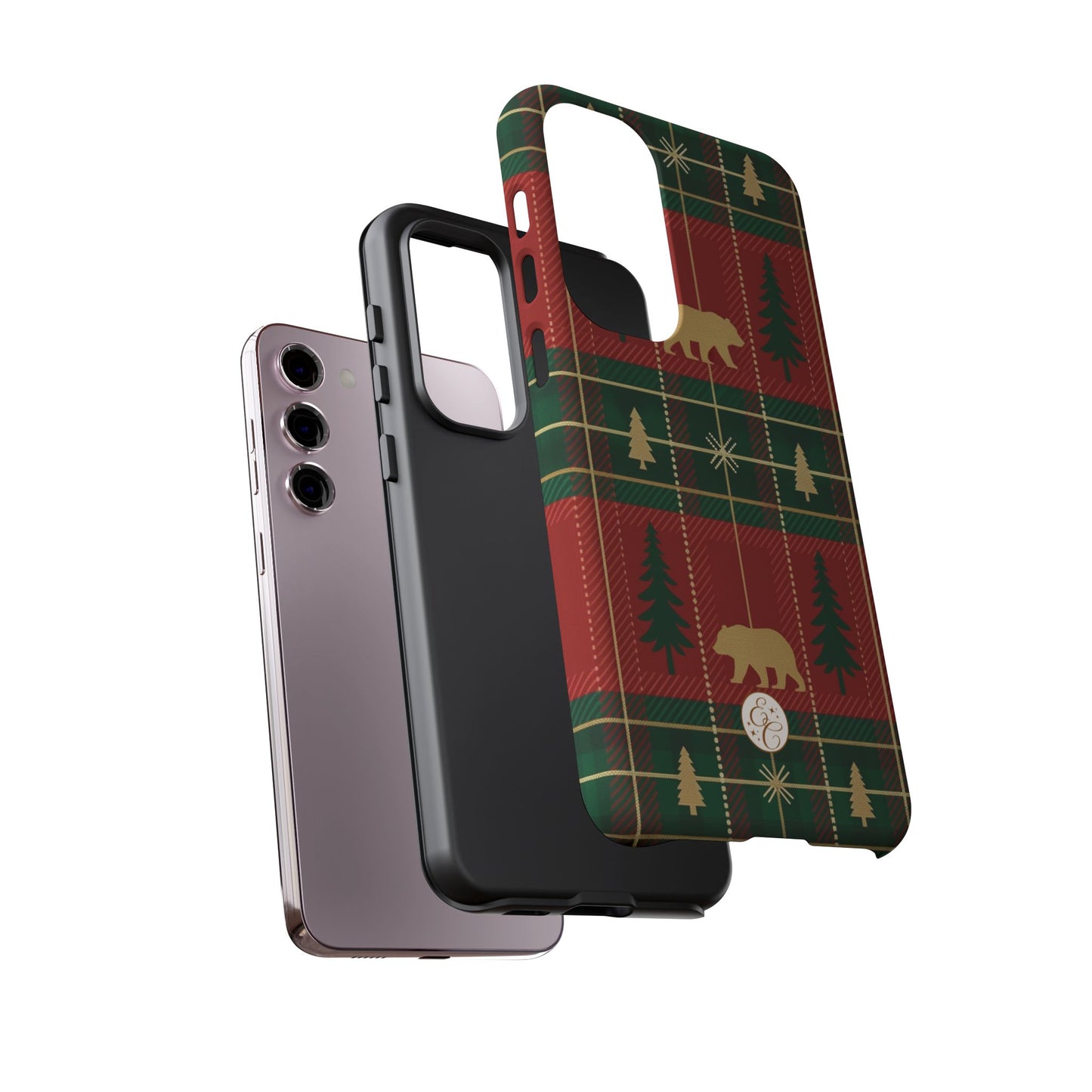Christmas Bear Plaid Tough Phone Case