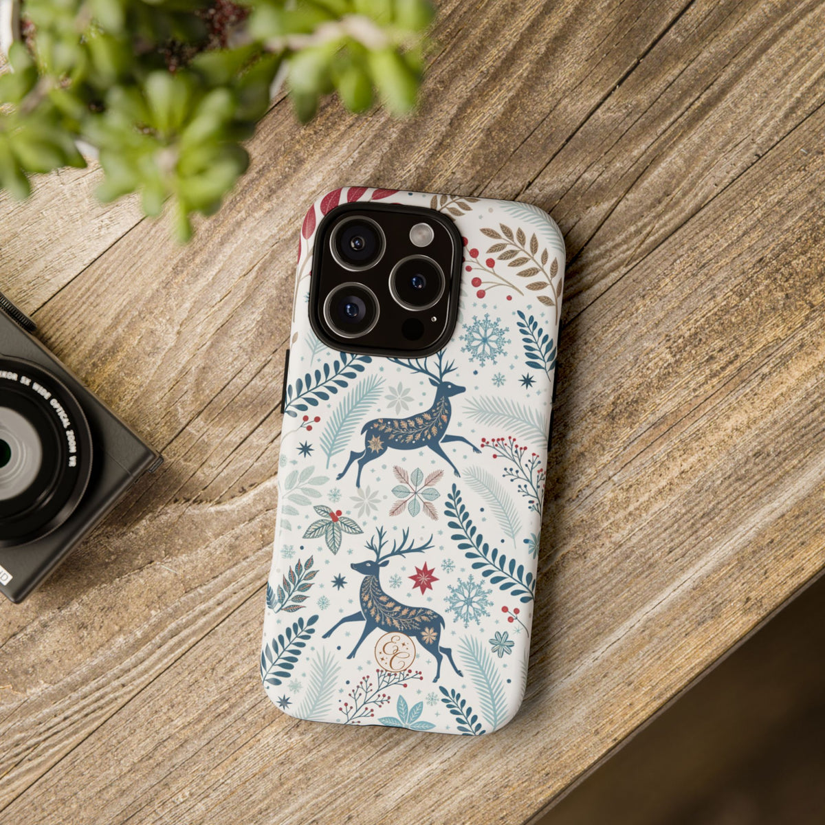 Blue Winter Deer Phone Case