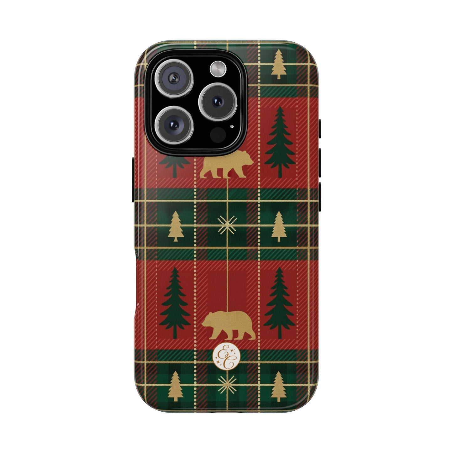Christmas Bear Plaid Tough Phone Case
