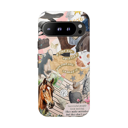Equestrian Cowgirl Collage Tough Phone Case