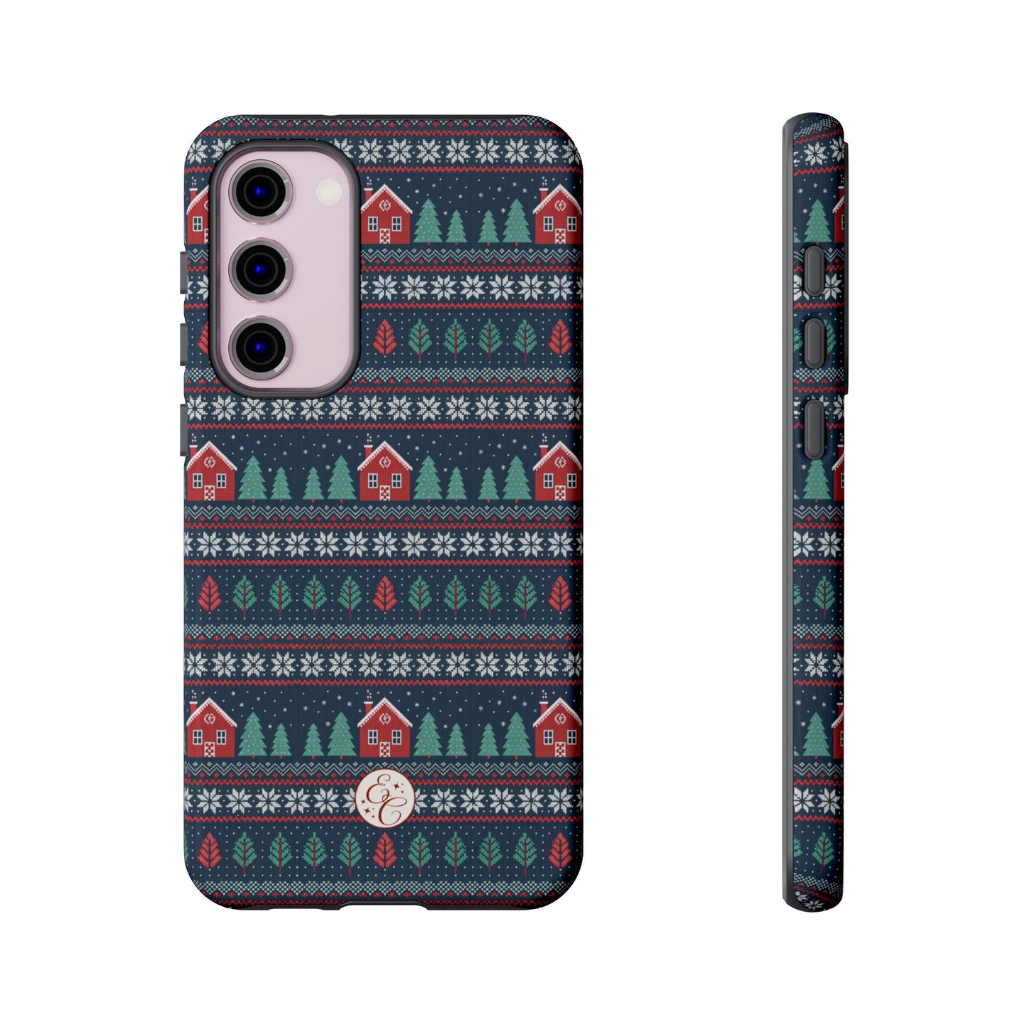 Winter Cottage Pattern Tough Phone Case