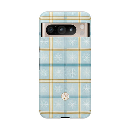 Blue Winter Plaid Tough Phone Case