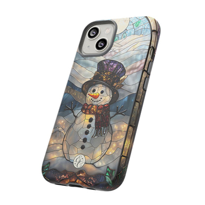 Snowman Stained Glass Tough Phone Case