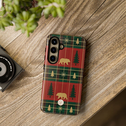 Christmas Bear Plaid Tough Phone Case