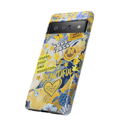 Yellow and Blue Collage Tough Phone Case