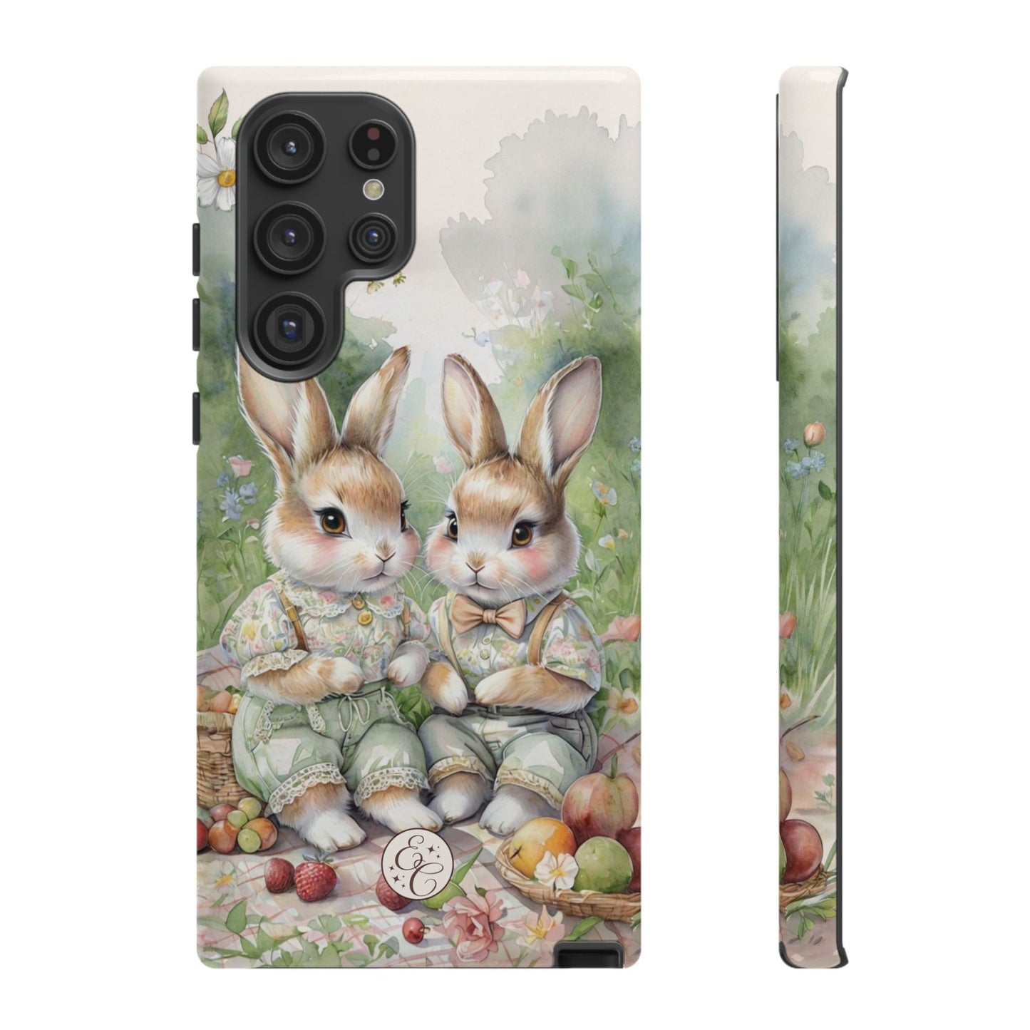 Vintage Bunny Picnic Tough Phone Case