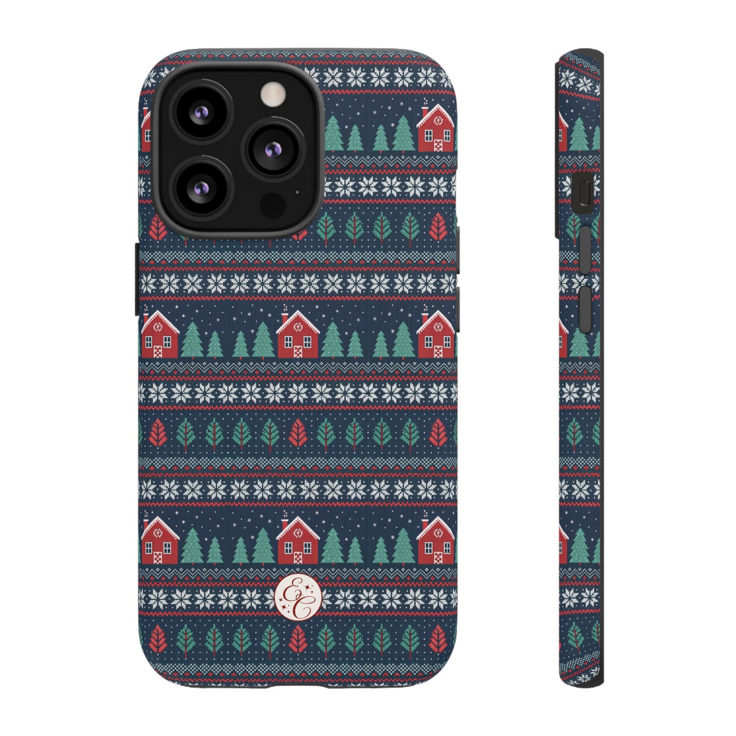 Winter Cottage Pattern Tough Phone Case