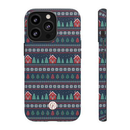 Winter Cottage Pattern Tough Phone Case