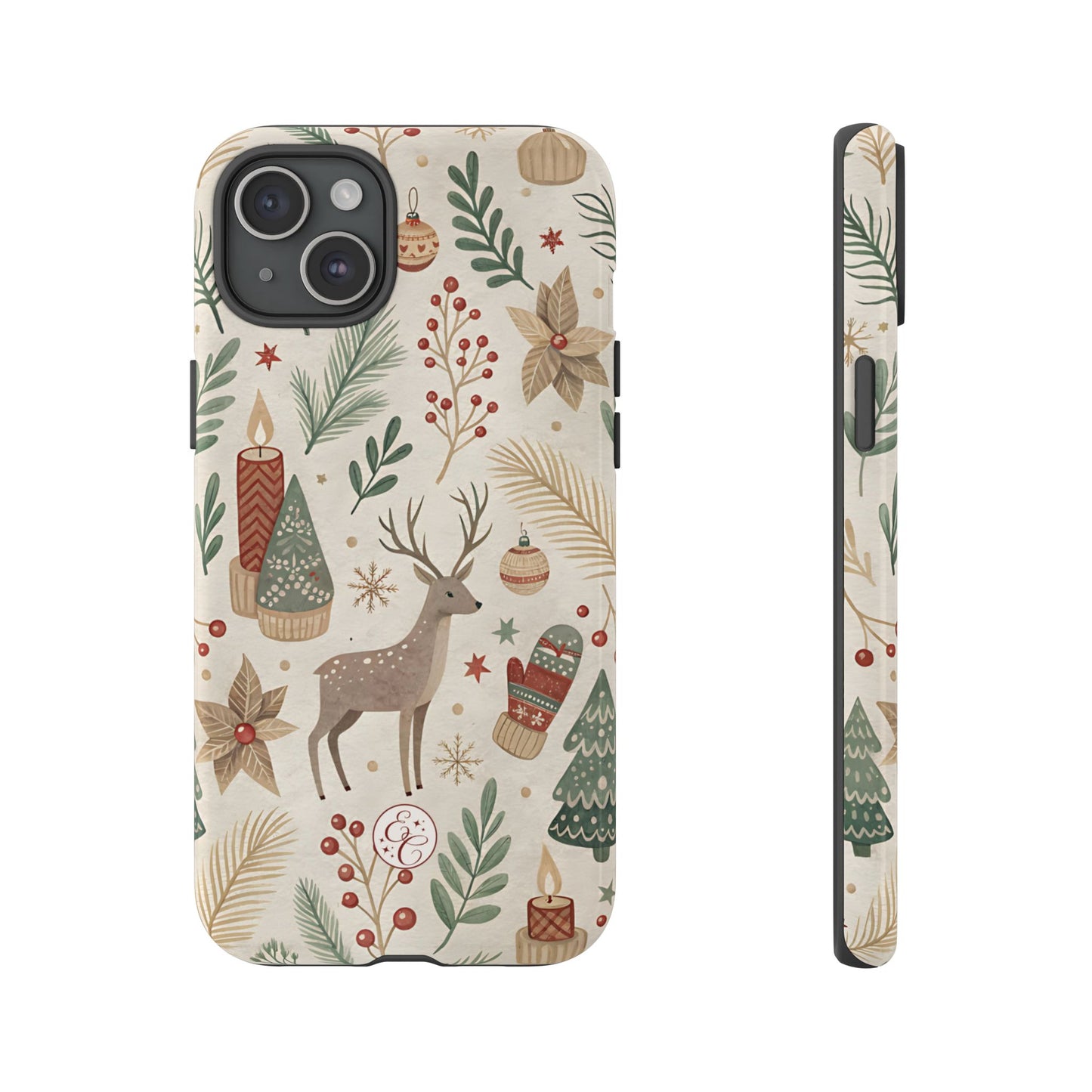 Rustic Christmas Reindeer Tough Phone Case