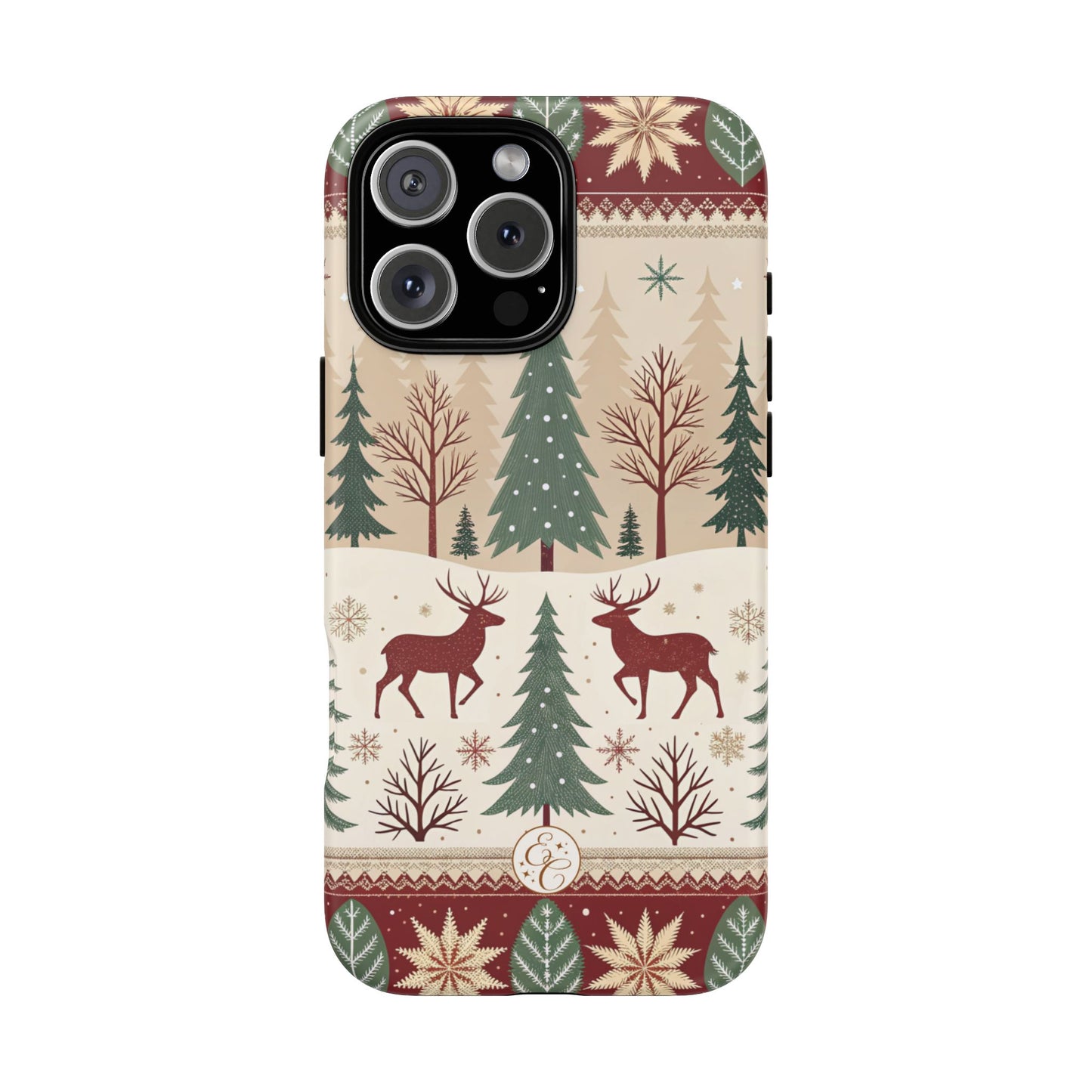 Vintage Christmas Reindeer Tough Phone Case