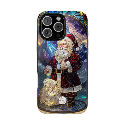 Santa Claus Stained Glass Tough Phone Case