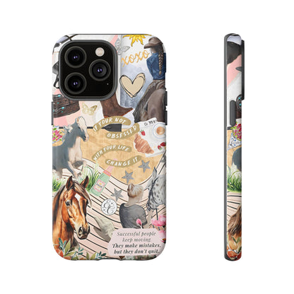 Equestrian Cowgirl Collage Tough Phone Case