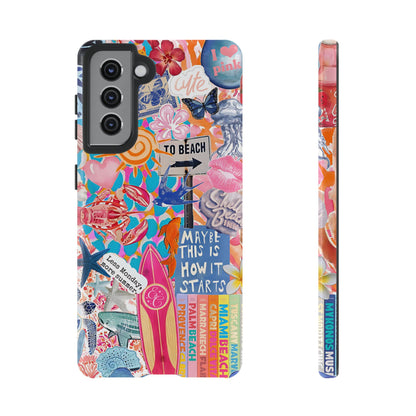 Colorful Beach Collage Tough Phone Case