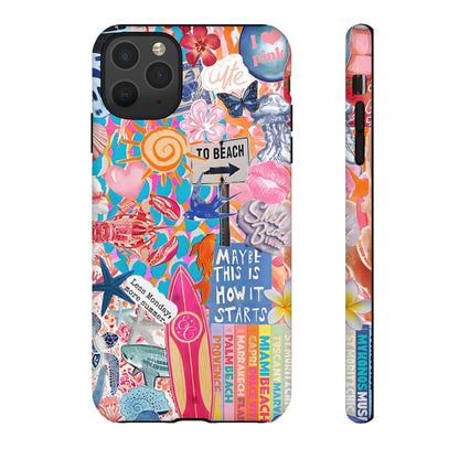 Colorful Beach Collage Tough Phone Case