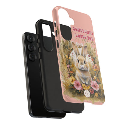 Somebunny Loves You Tough Phone Case - Peach