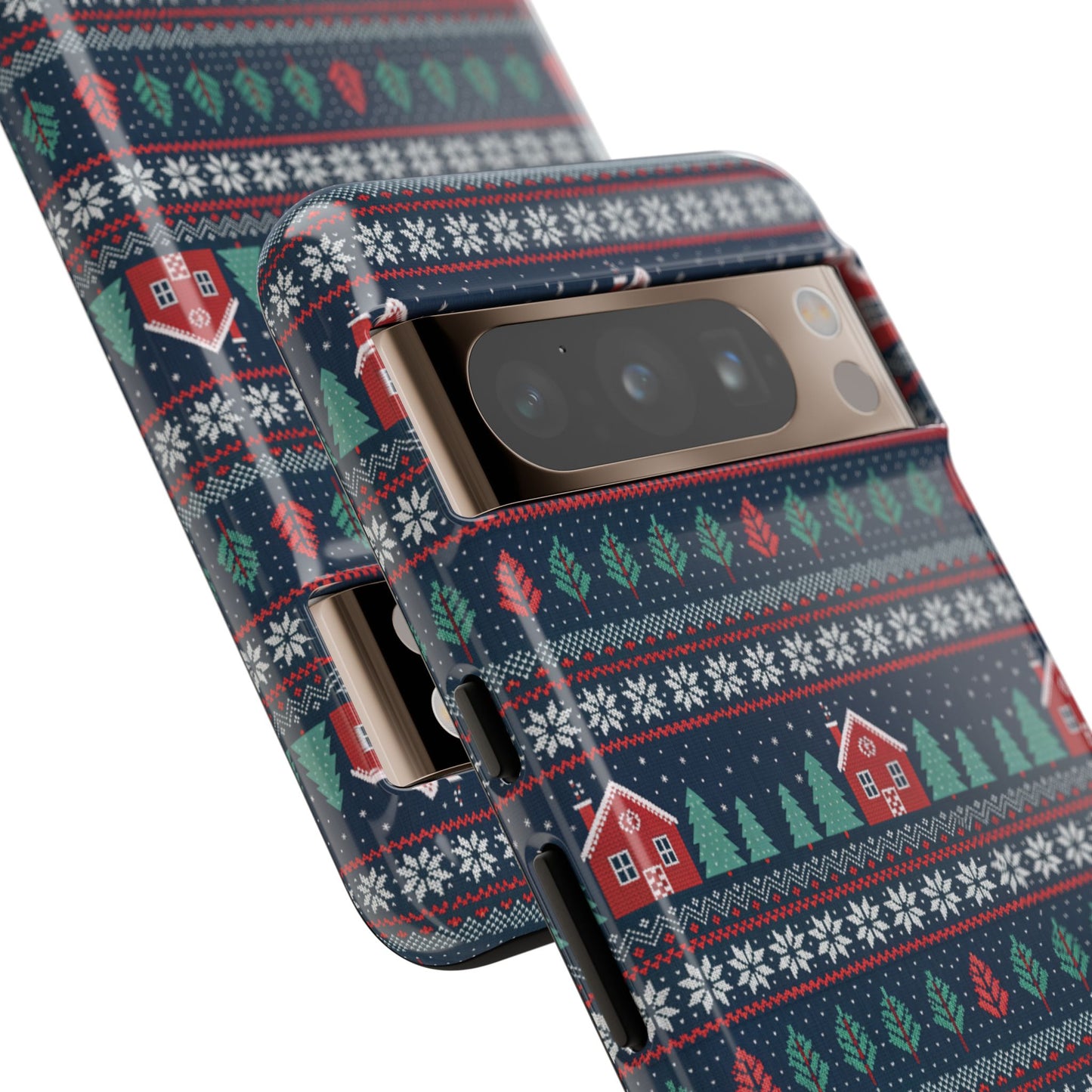 Winter Cottage Pattern Tough Phone Case