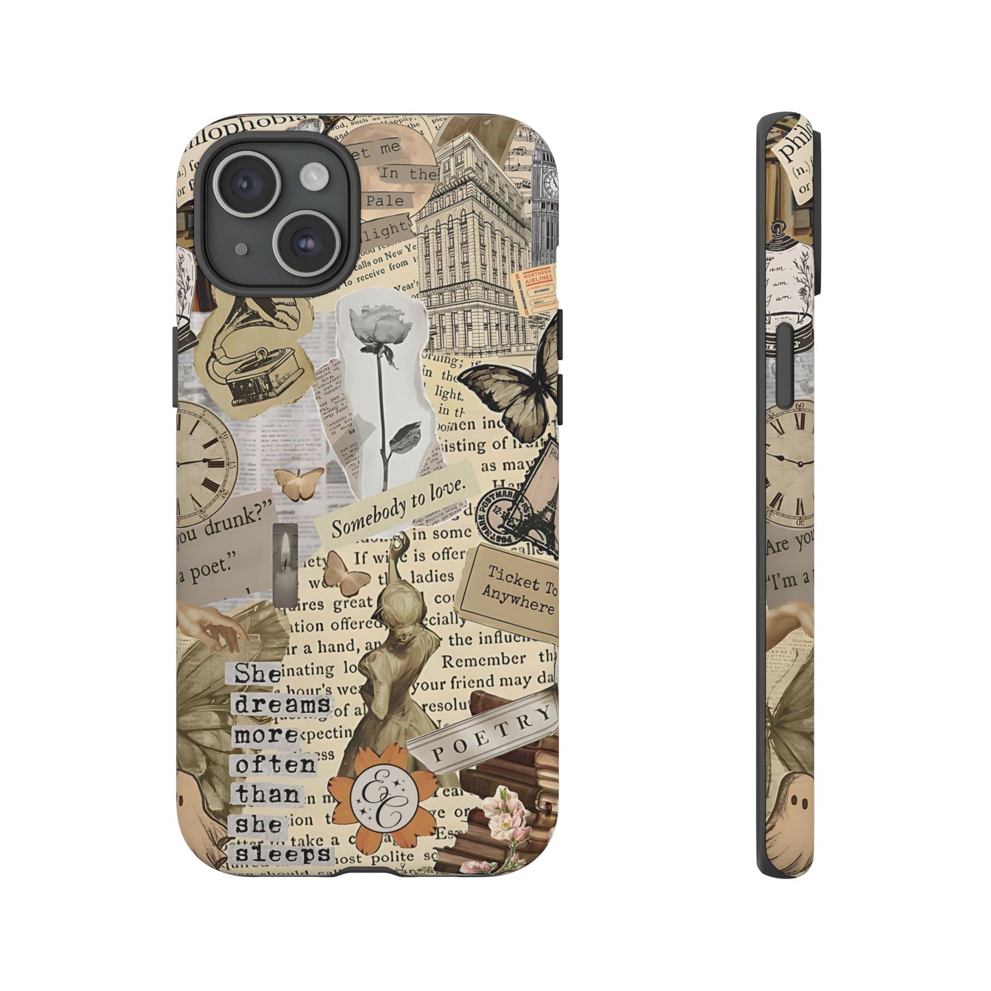 Library Romance Collage Tough Phone Cases