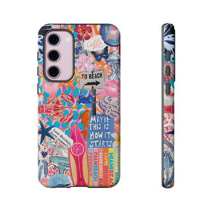 Colorful Beach Collage Tough Phone Case