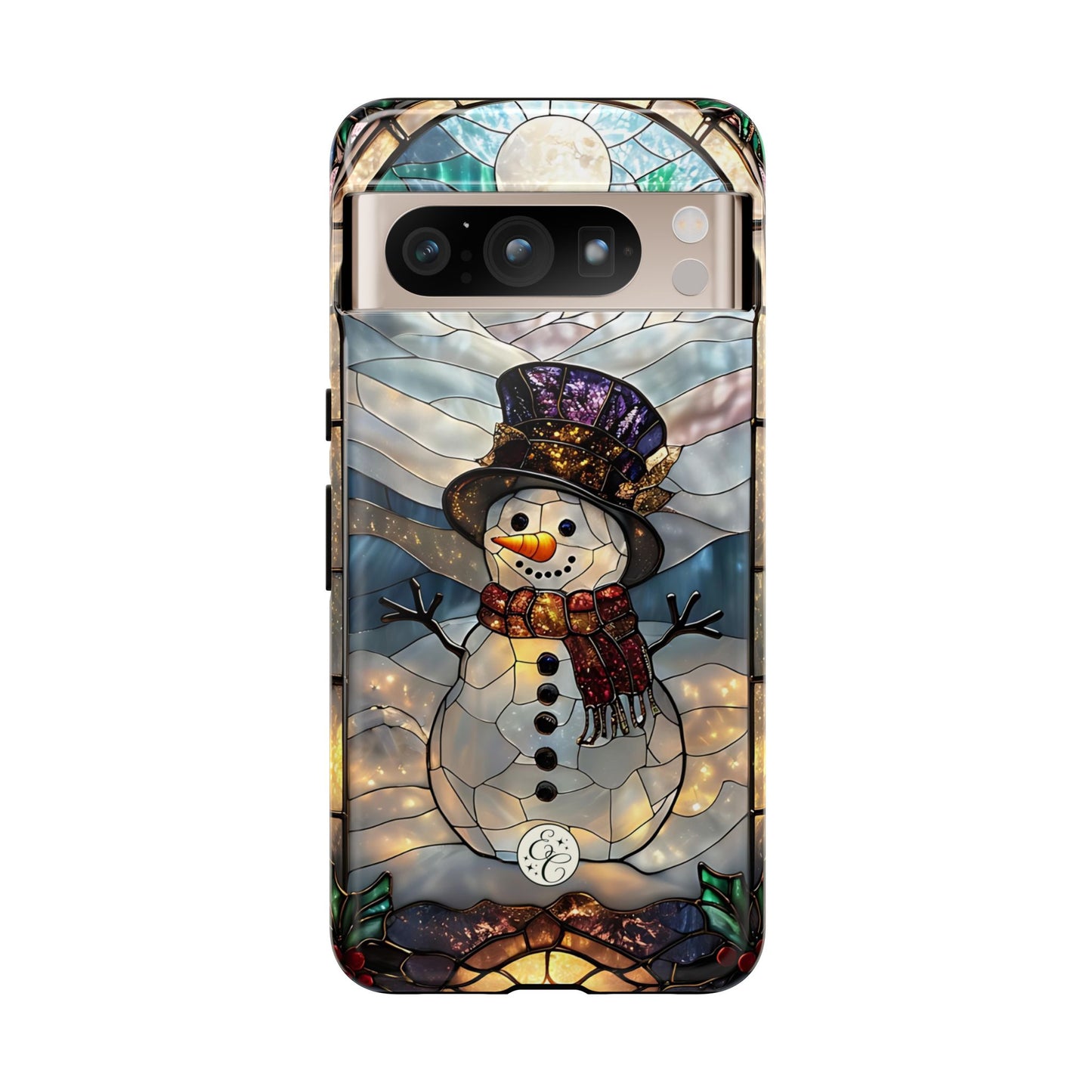 Snowman Stained Glass Tough Phone Case