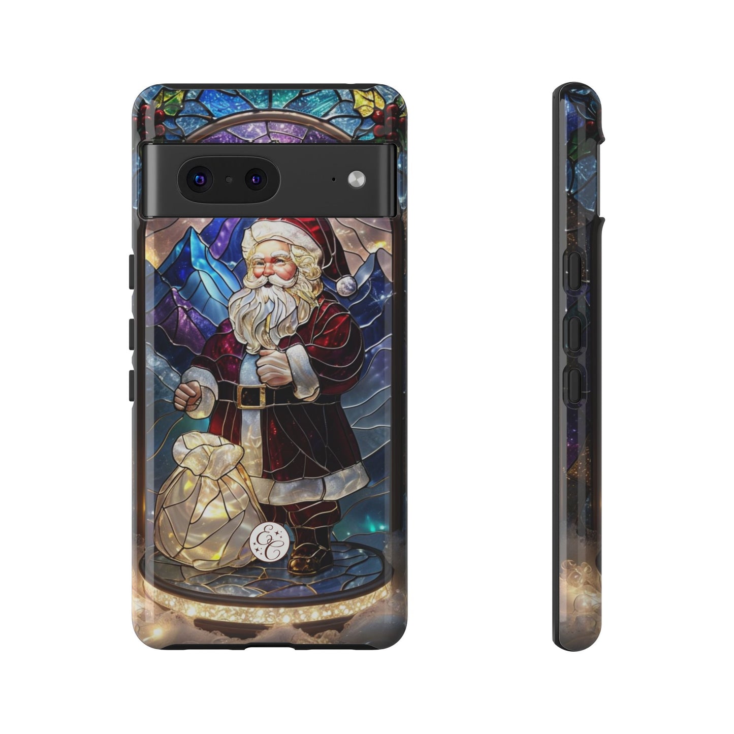 Santa Claus Stained Glass Tough Phone Case