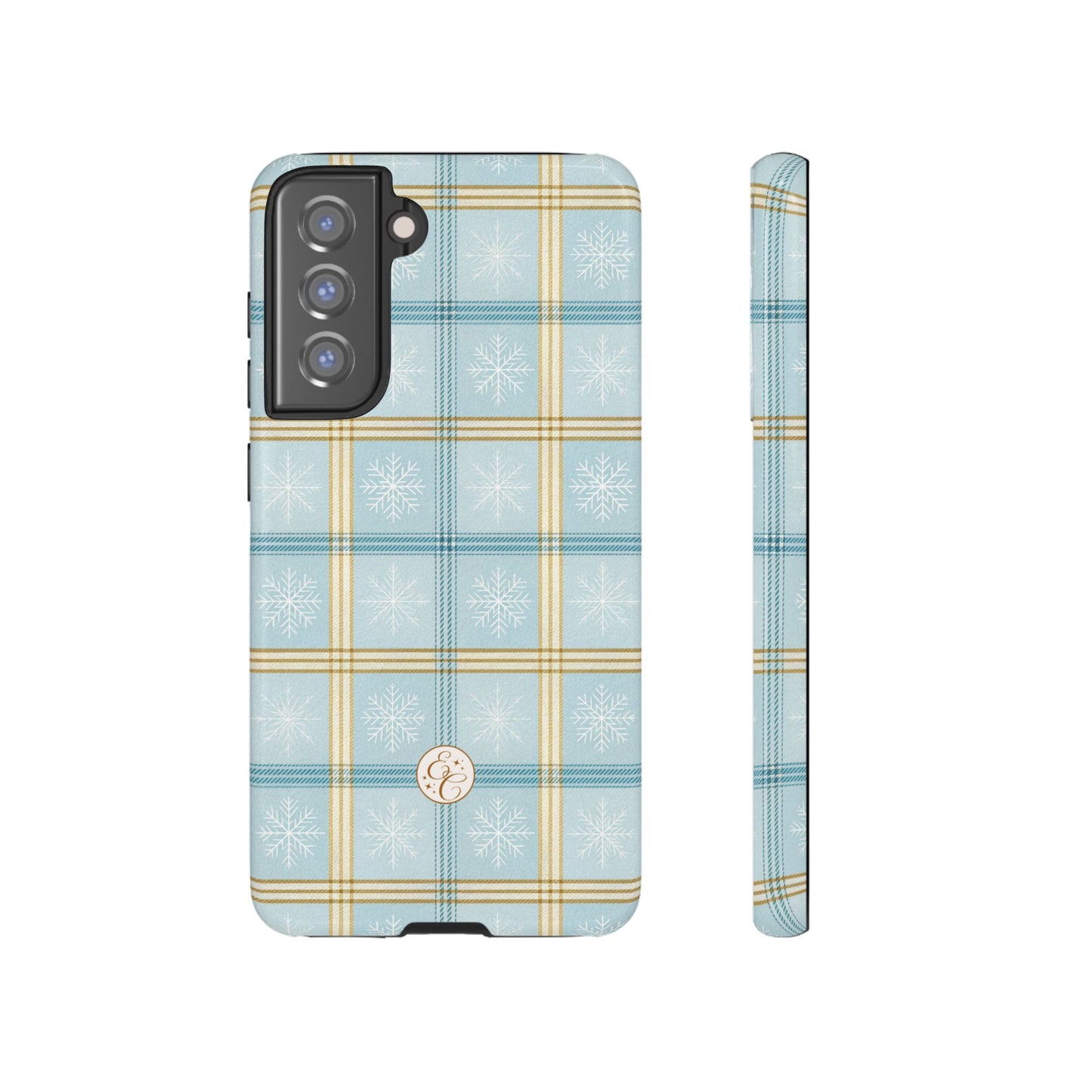 Blue Winter Plaid Tough Phone Case