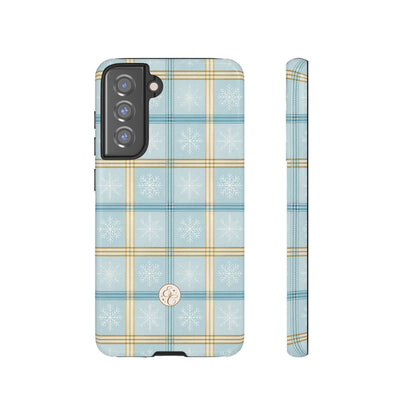 Blue Winter Plaid Tough Phone Case