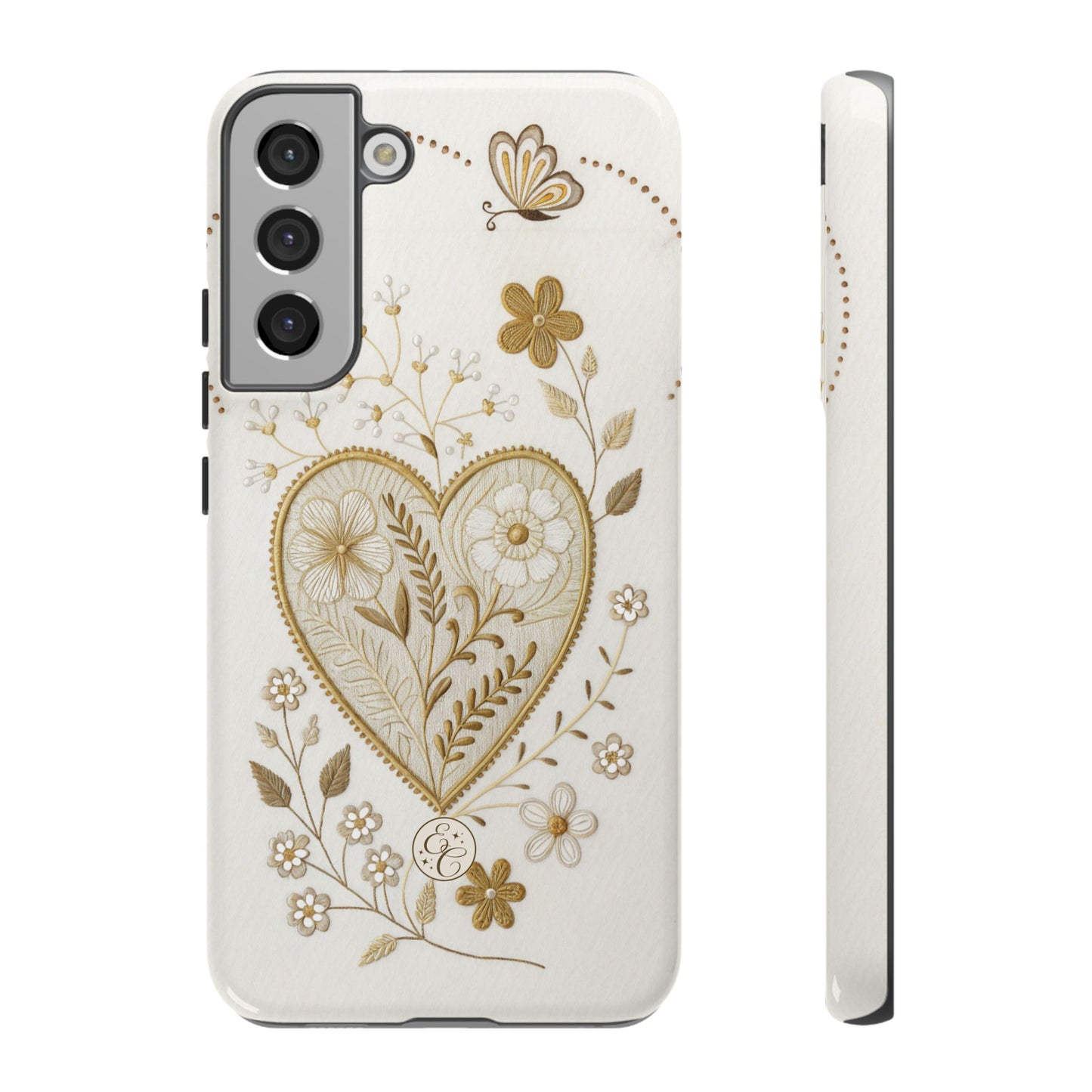 Floral Heart Design Tough Phone Case