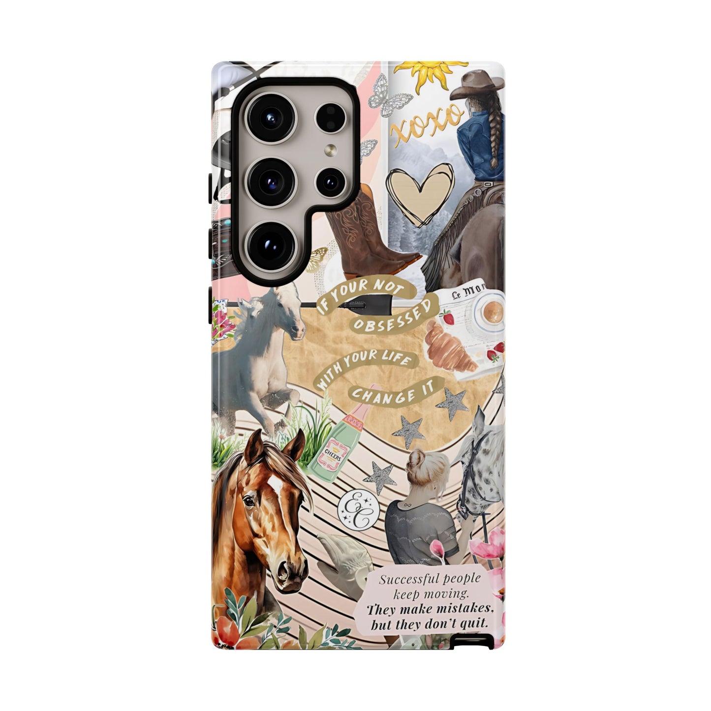 Equestrian Cowgirl Collage Tough Phone Case