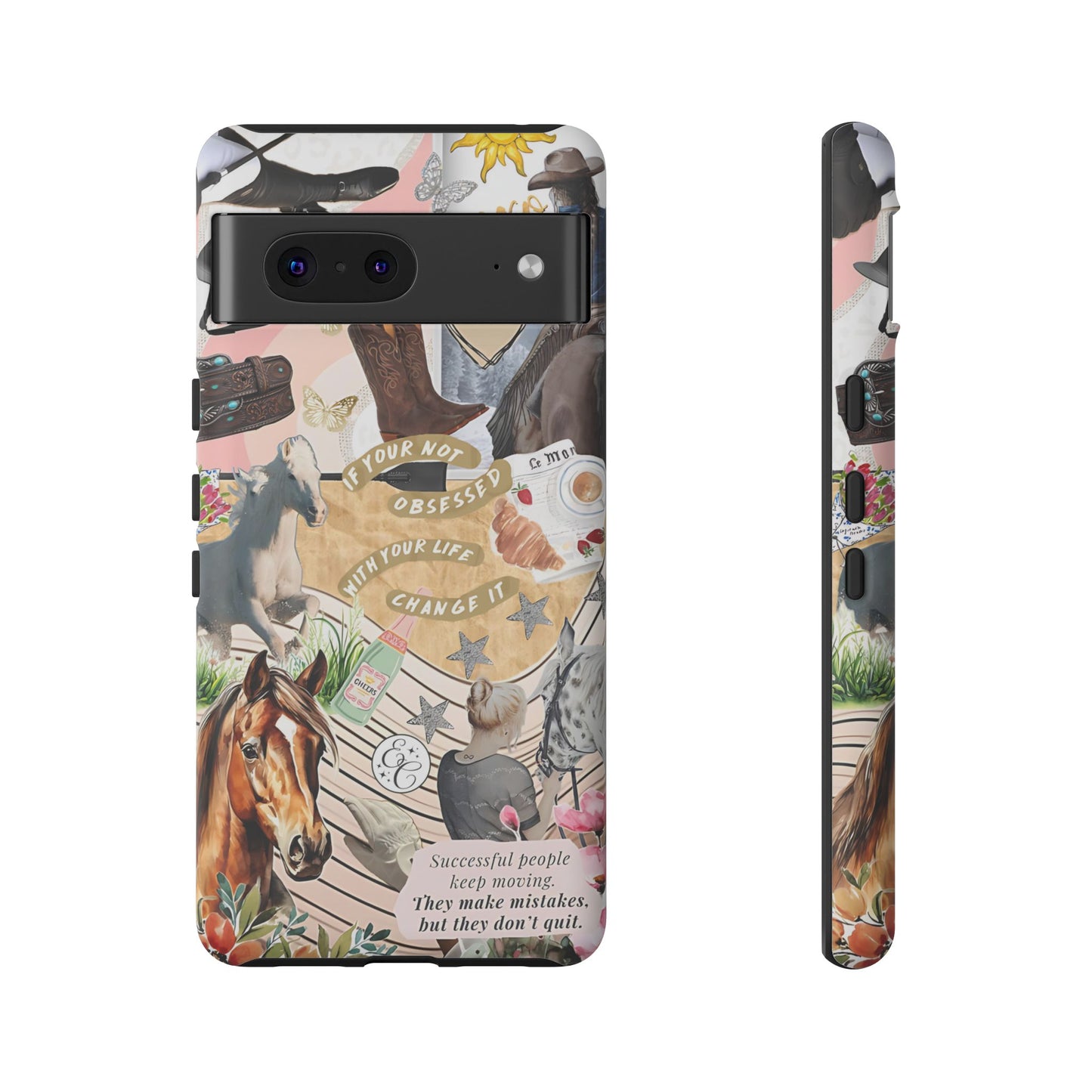 Equestrian Cowgirl Collage Tough Phone Case