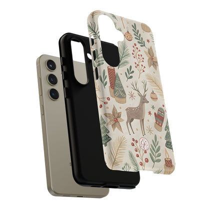 Rustic Christmas Reindeer Tough Phone Case