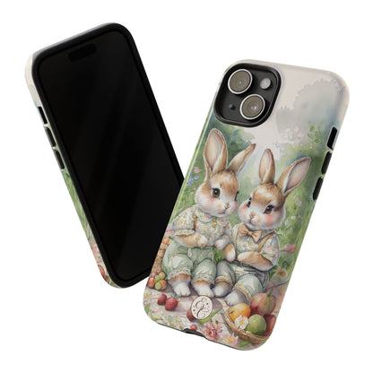 Vintage Bunny Picnic Tough Phone Case