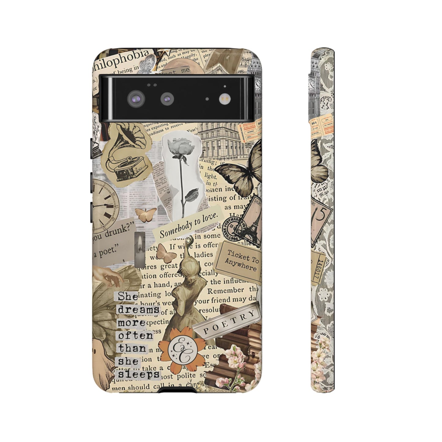 Library Romance Collage Tough Phone Cases