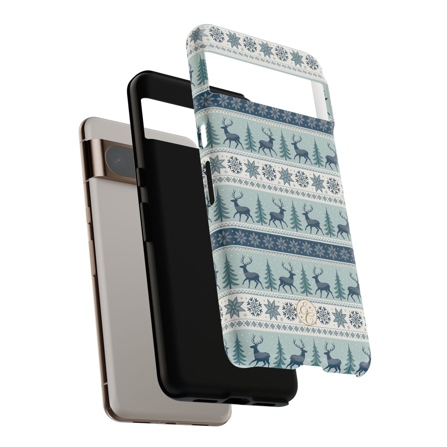 Blue Winter Reindeer Tough Phone Case