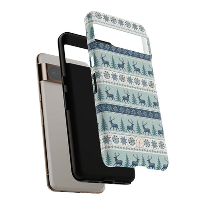Blue Winter Reindeer Tough Phone Case