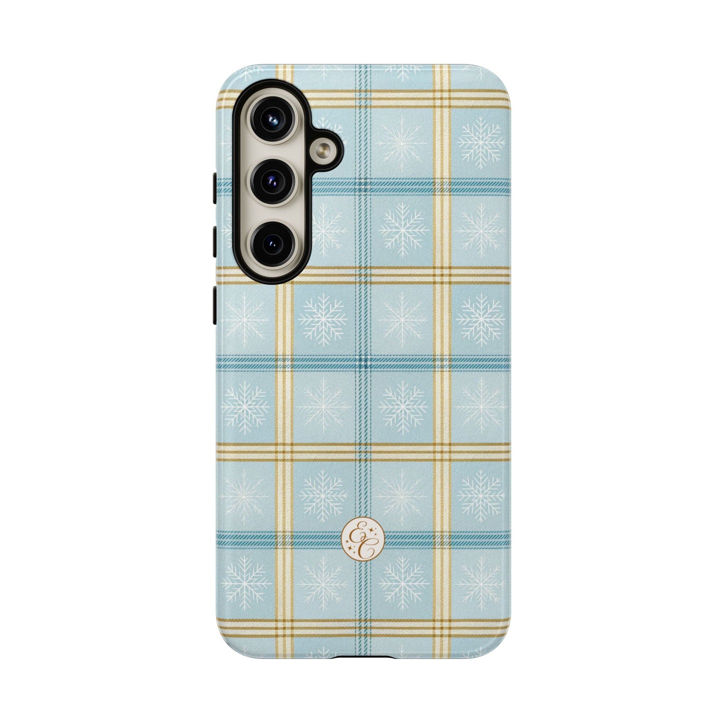 Blue Winter Plaid Tough Phone Case