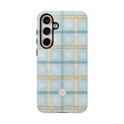 Blue Winter Plaid Tough Phone Case