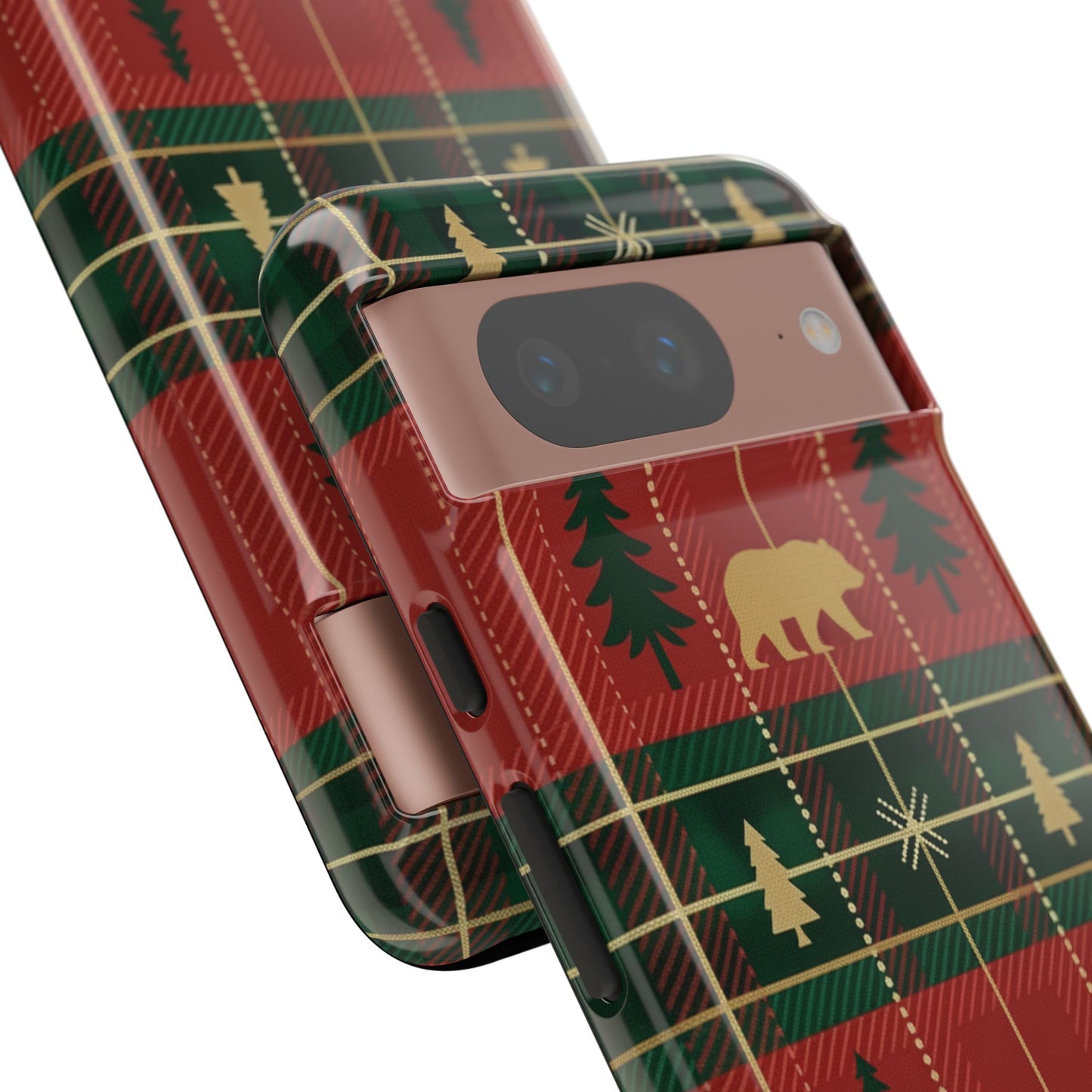 Christmas Bear Plaid Tough Phone Case