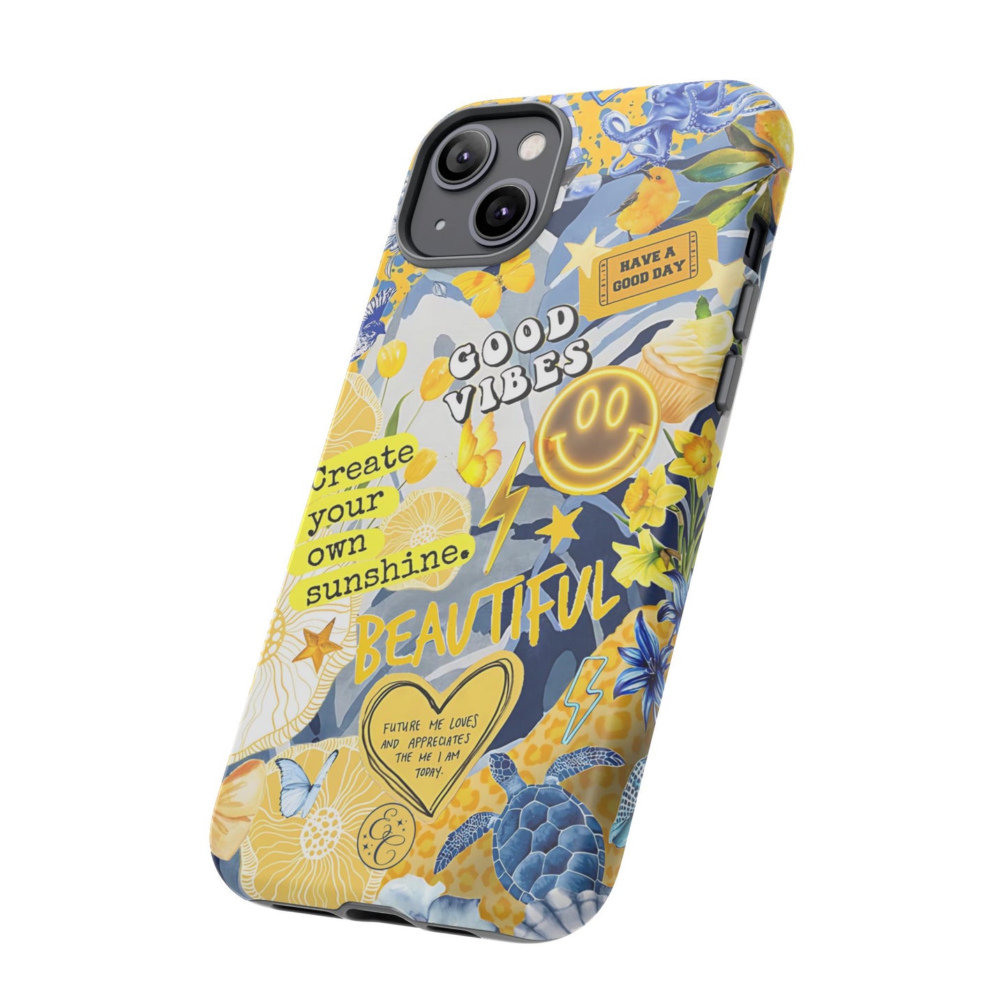 Yellow and Blue Collage Tough Phone Case