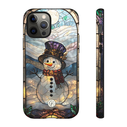 Snowman Stained Glass Tough Phone Case