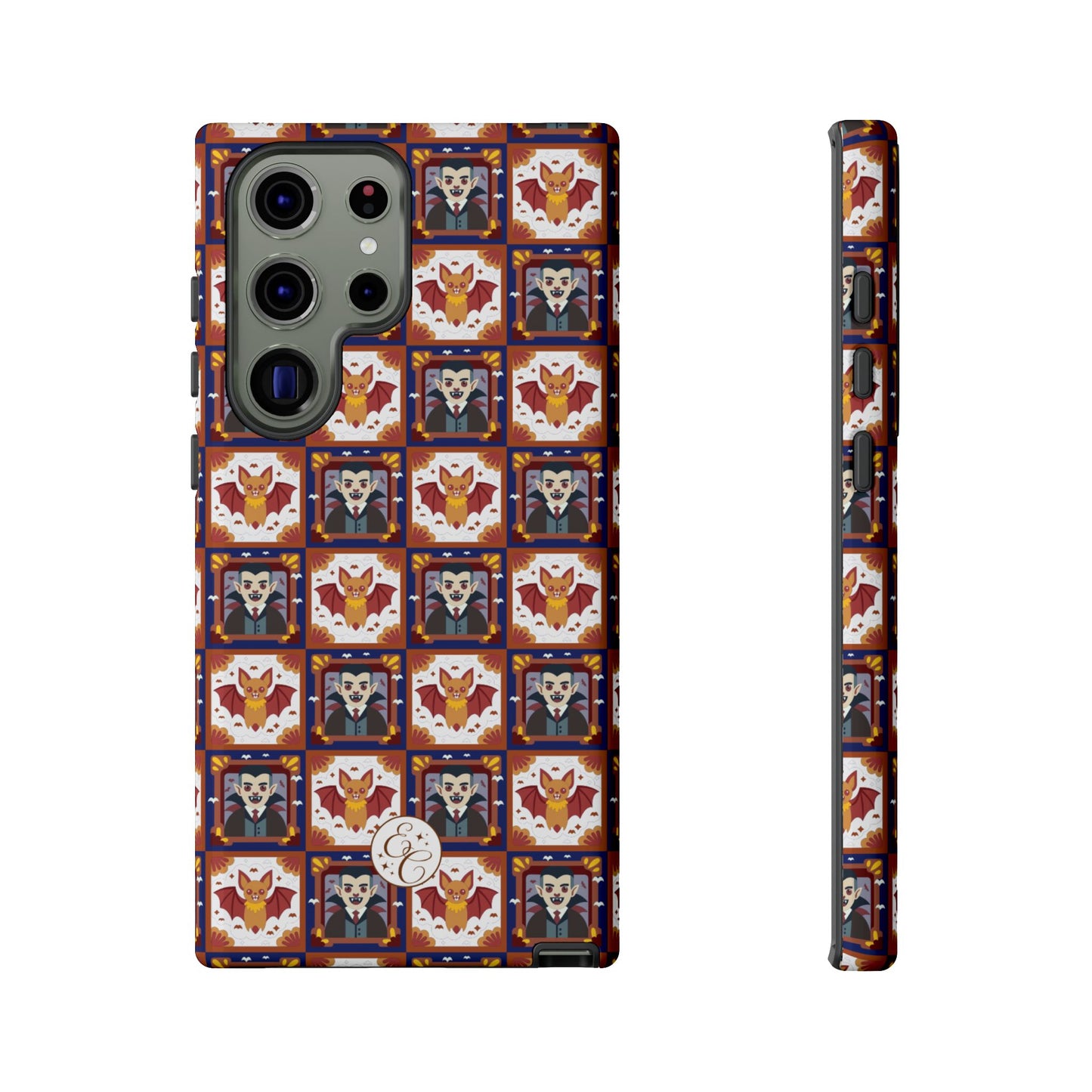 Dracula & Bat Pattern Tough Phone Case