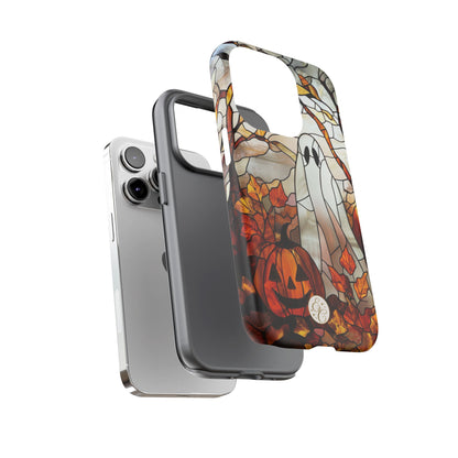 Ghost & Pumpkin Stained Glass Halloween Phone Case