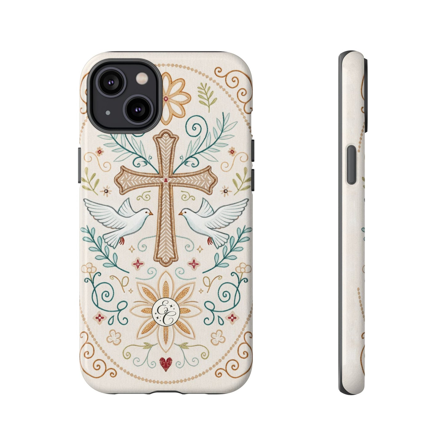 Christian Cross and Doves Tough Phone Case