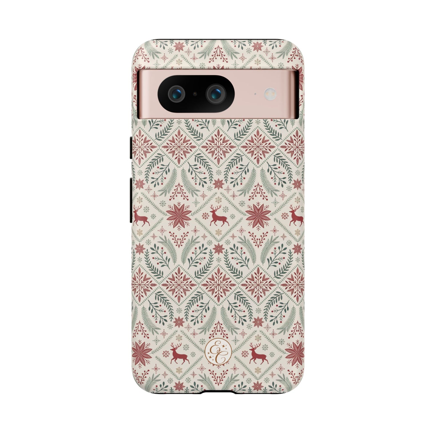 Red Reindeer Christmas Pattern Tough Phone Case