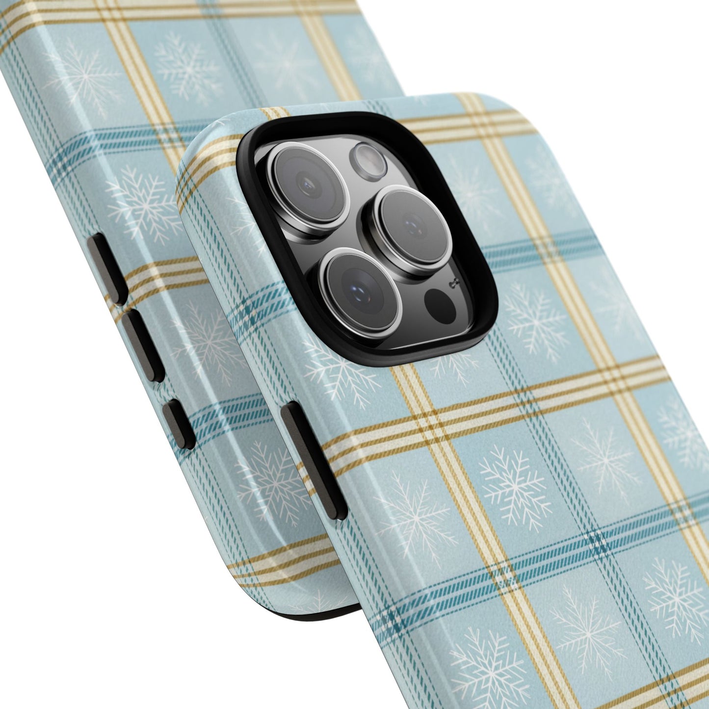 Blue Winter Plaid Tough Phone Case