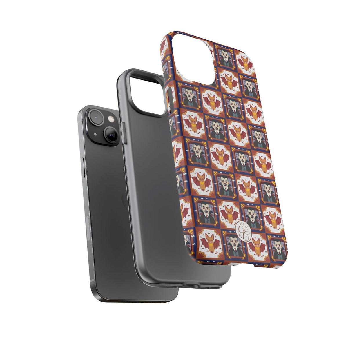 Dracula & Bat Pattern Halloween Phone Case
