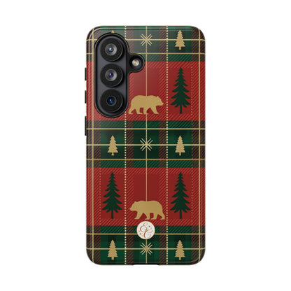 Christmas Bear Plaid Phone Case