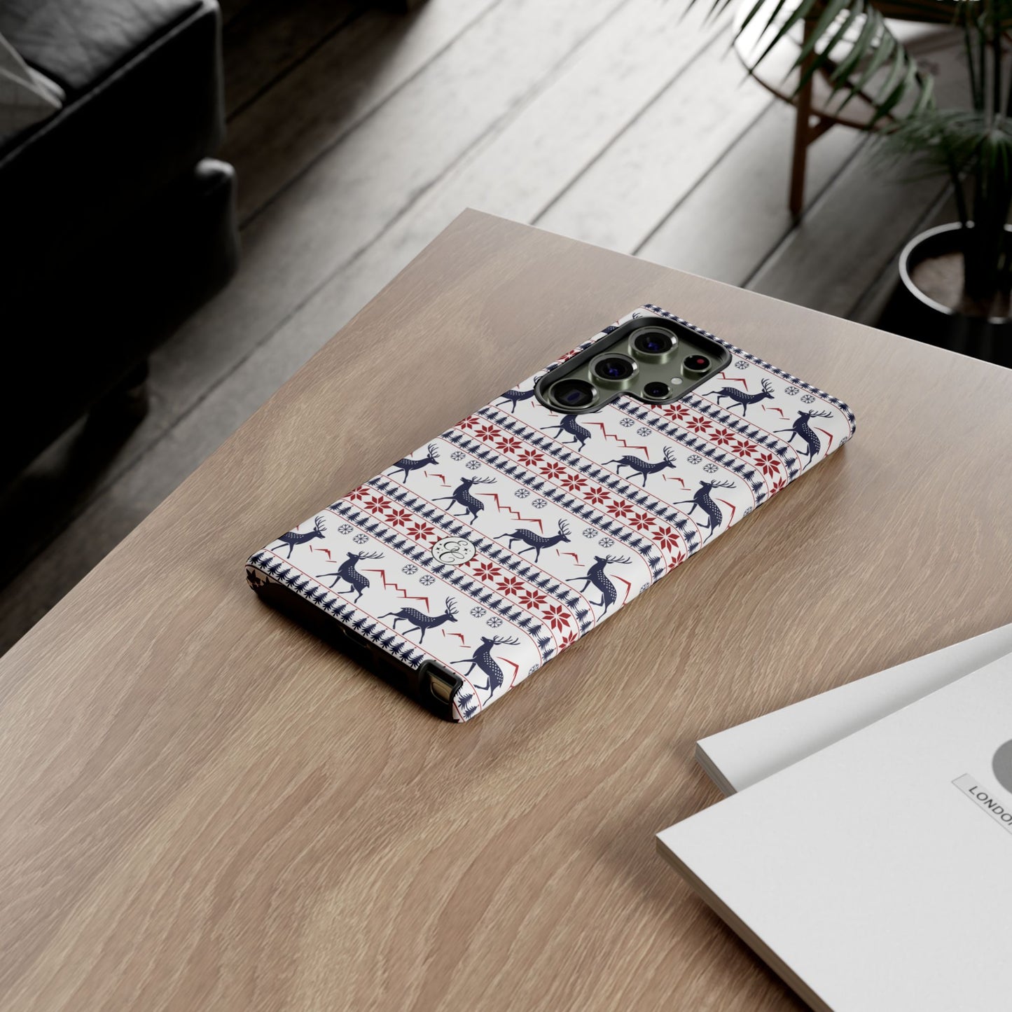 Christmas Reindeer Pattern Tough Phone Case