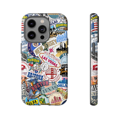 USA Travel Stickers Tough Phone Case