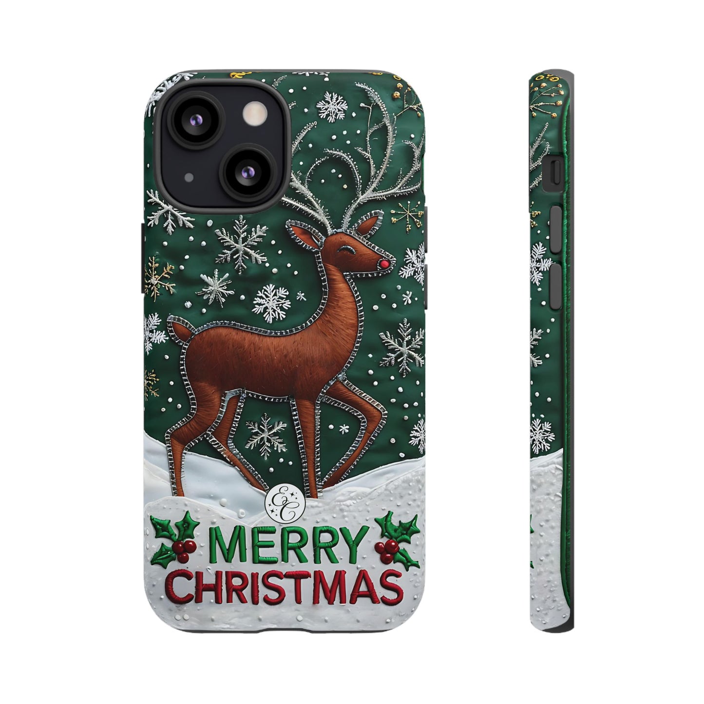 Merry Christmas Reindeer Tough Phone Case