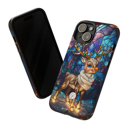 Cute Reindeer Stained Glass Tough Phone Case